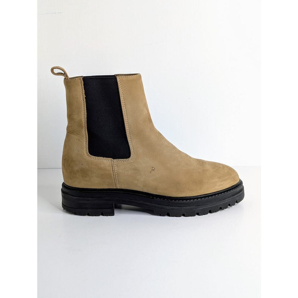 Jenni Kayne Brooklyn Lug Chelsea Boot 39 Walnut Tan Suede Leather Pull On 8.5 - Picture 6 of 14